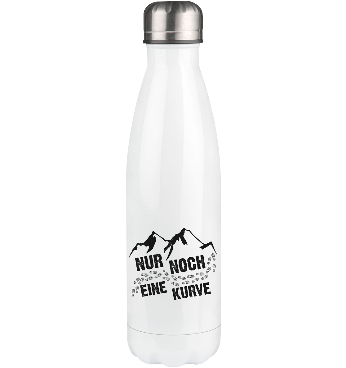 Nur noch eine Kurve - (B.W.) - Edelstahl Thermosflasche berge wandern 500ml