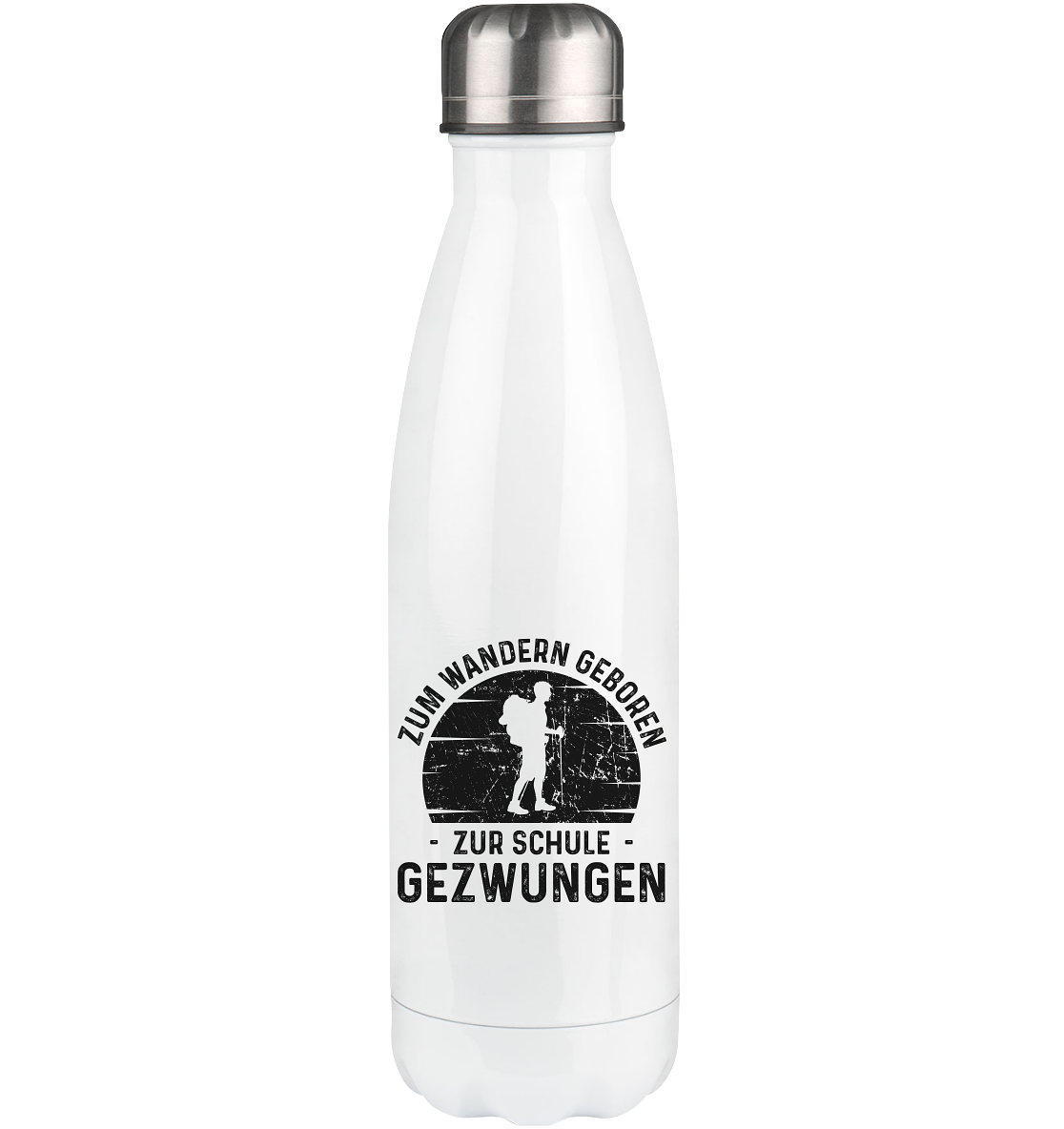 Zum Wandern Geboren Zur Schule Gezwungen - Edelstahl Thermosflasche wandern 500ml