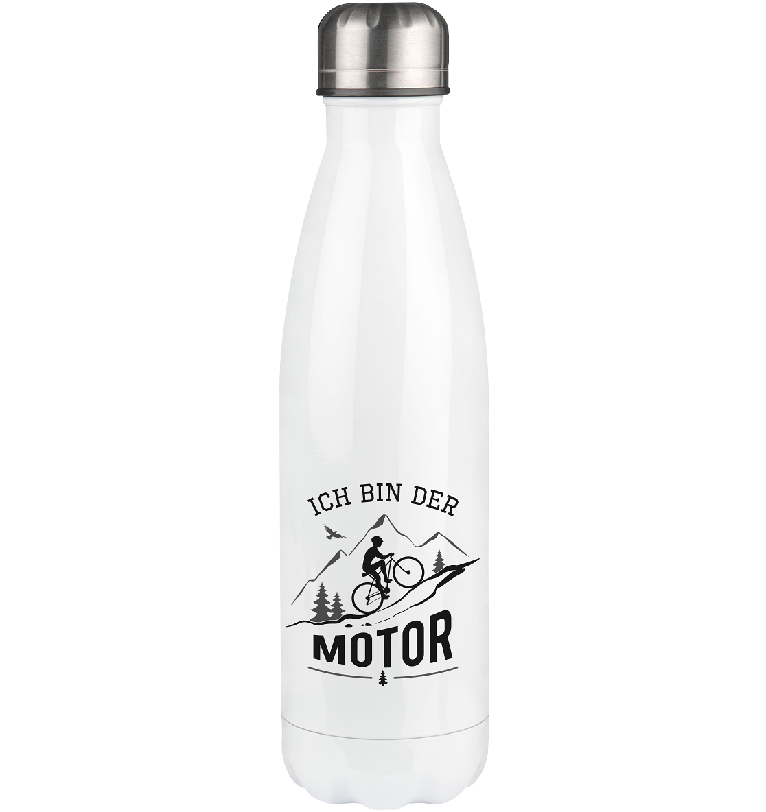 Ich bin der Motor - Edelstahl Thermosflasche mountainbike 500ml