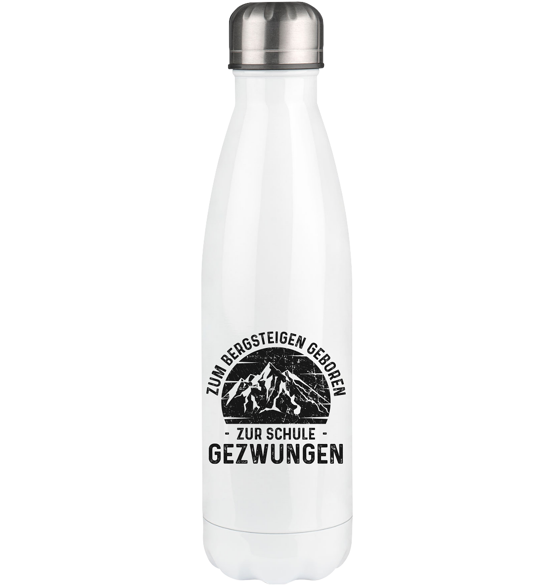 Zum Bergsteigen Geboren Zur Schule Gezwungen - Edelstahl Thermosflasche berge 500ml