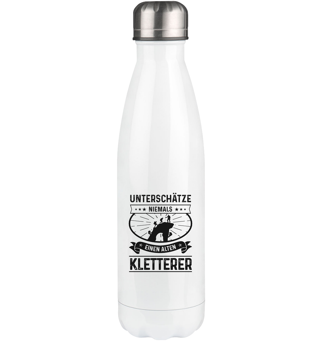 Unterschatze Niemals Einen Alten Kletterer - Edelstahl Thermosflasche klettern 500ml