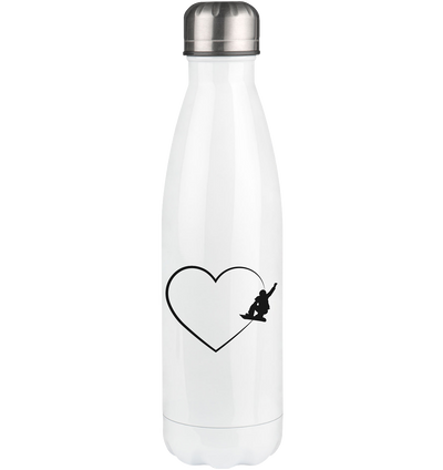 Heart 2 and Snowboarding - Edelstahl Thermosflasche snowboarden 500ml