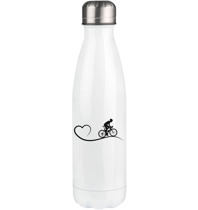 Herz und Radfahrer - Edelstahl Thermosflasche fahrrad 500ml