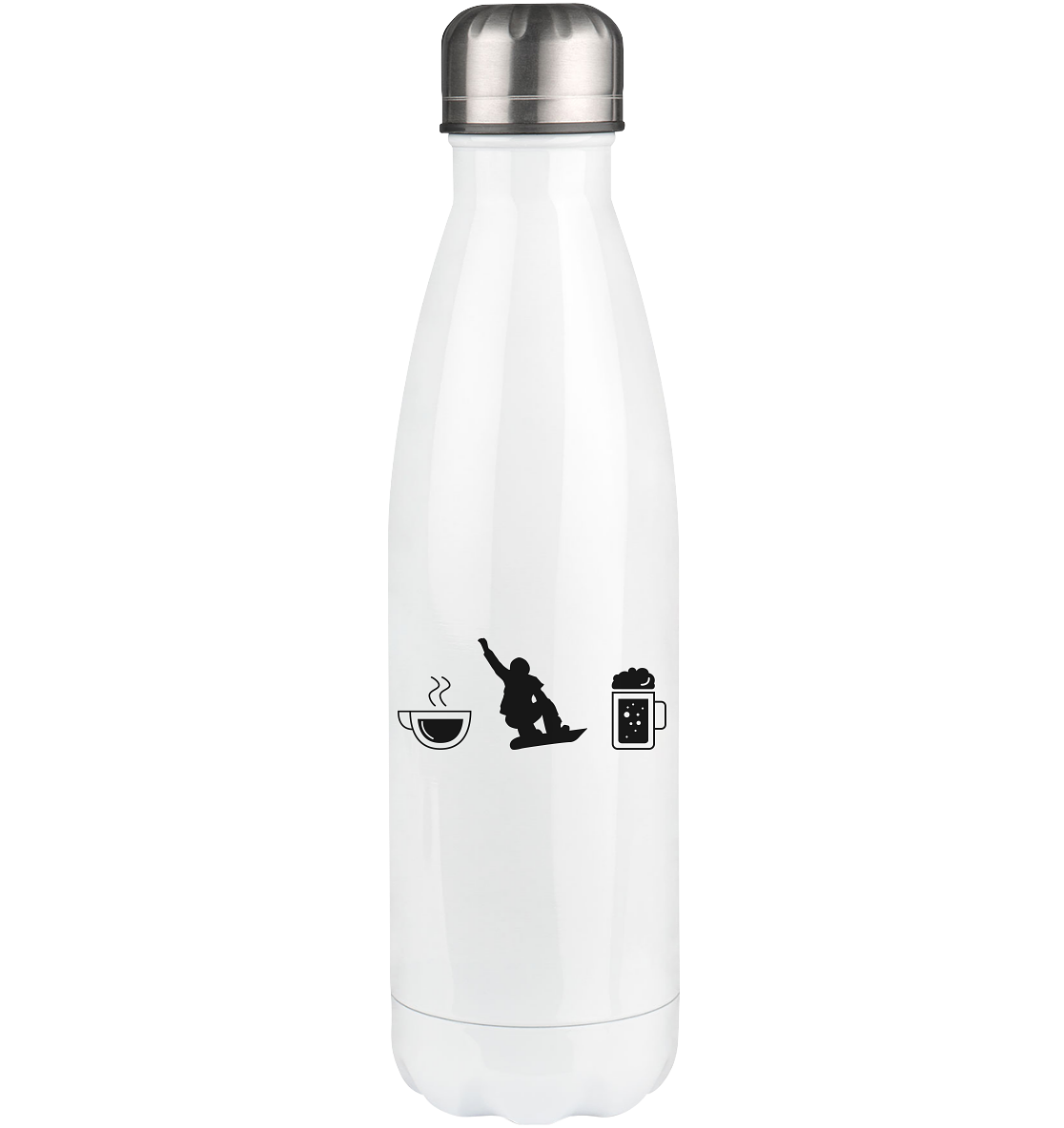 Coffee Beer and Snowboarding - Edelstahl Thermosflasche snowboarden 500ml