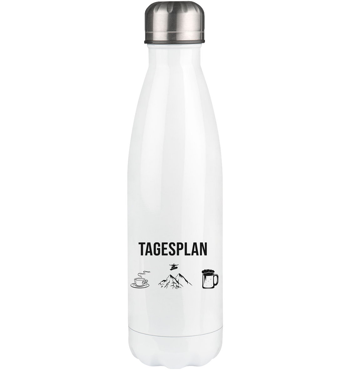 Tagesplan Kaffee, Snowboarden und Bier - Edelstahl Thermosflasche snowboarden 500ml