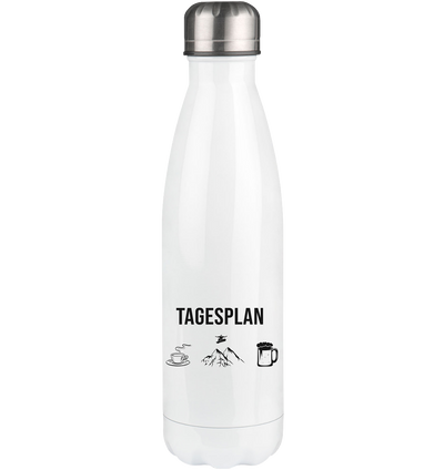 Tagesplan Kaffee, Snowboarden und Bier - Edelstahl Thermosflasche snowboarden 500ml