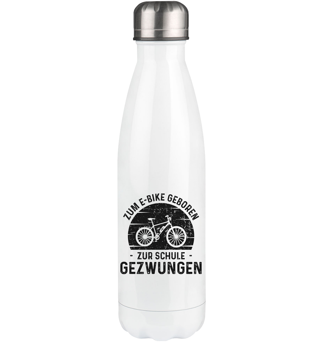 Zum E-Bike Geboren Zur Schule Gezwungen - Edelstahl Thermosflasche e-bike 500ml