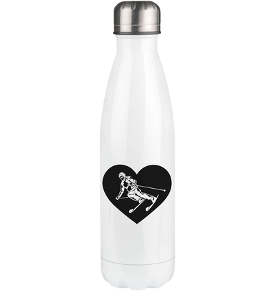 Heart 1 and Skiing - Edelstahl Thermosflasche klettern ski 500ml