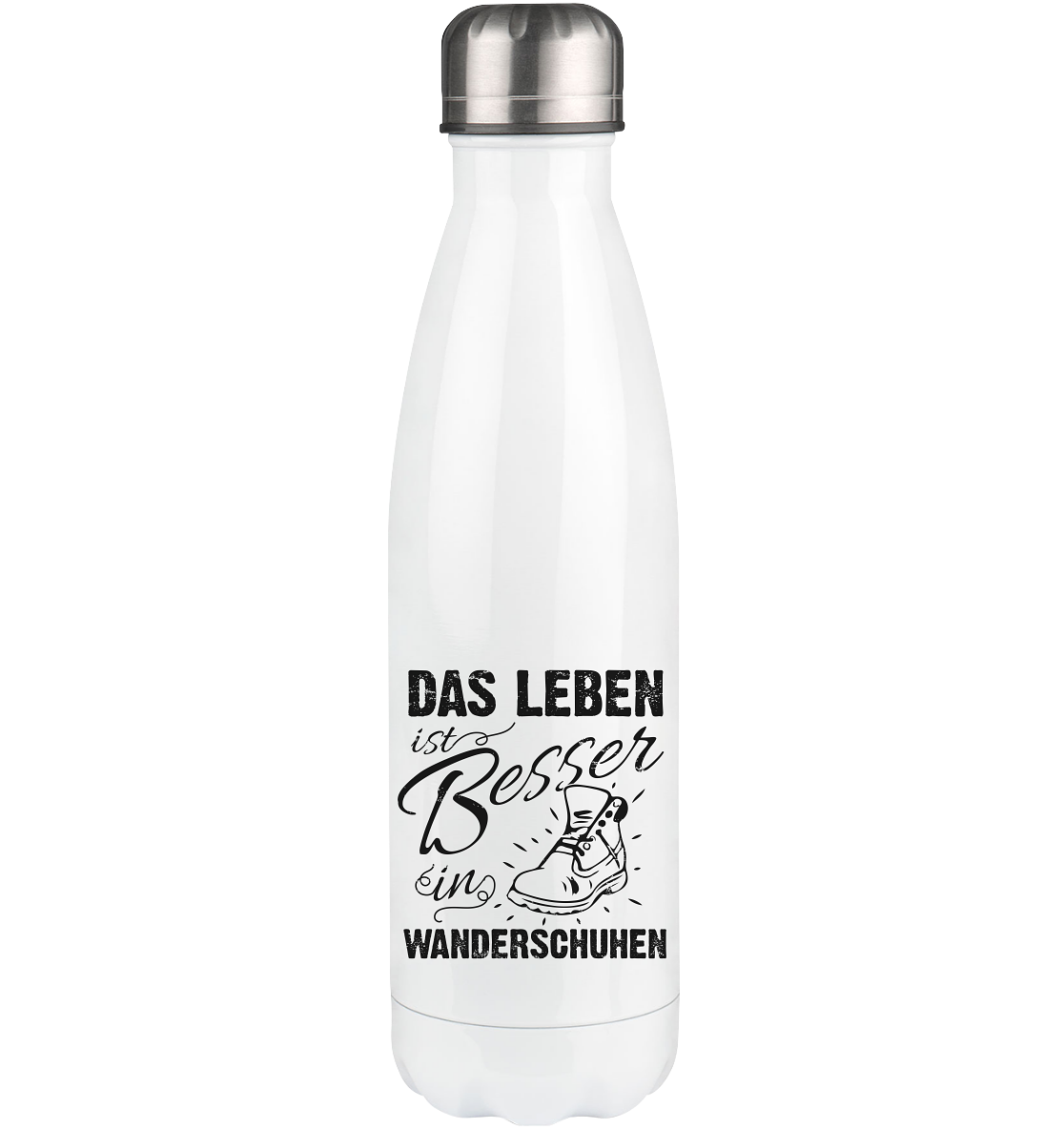 Leben besser in Wanderschuhen - Edelstahl Thermosflasche wandern 500ml