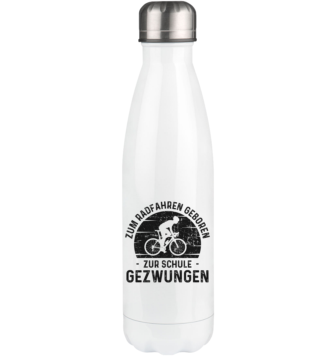 Zum Radfahren Geboren Zur Schule Gezwungen - Edelstahl Thermosflasche fahrrad 500ml