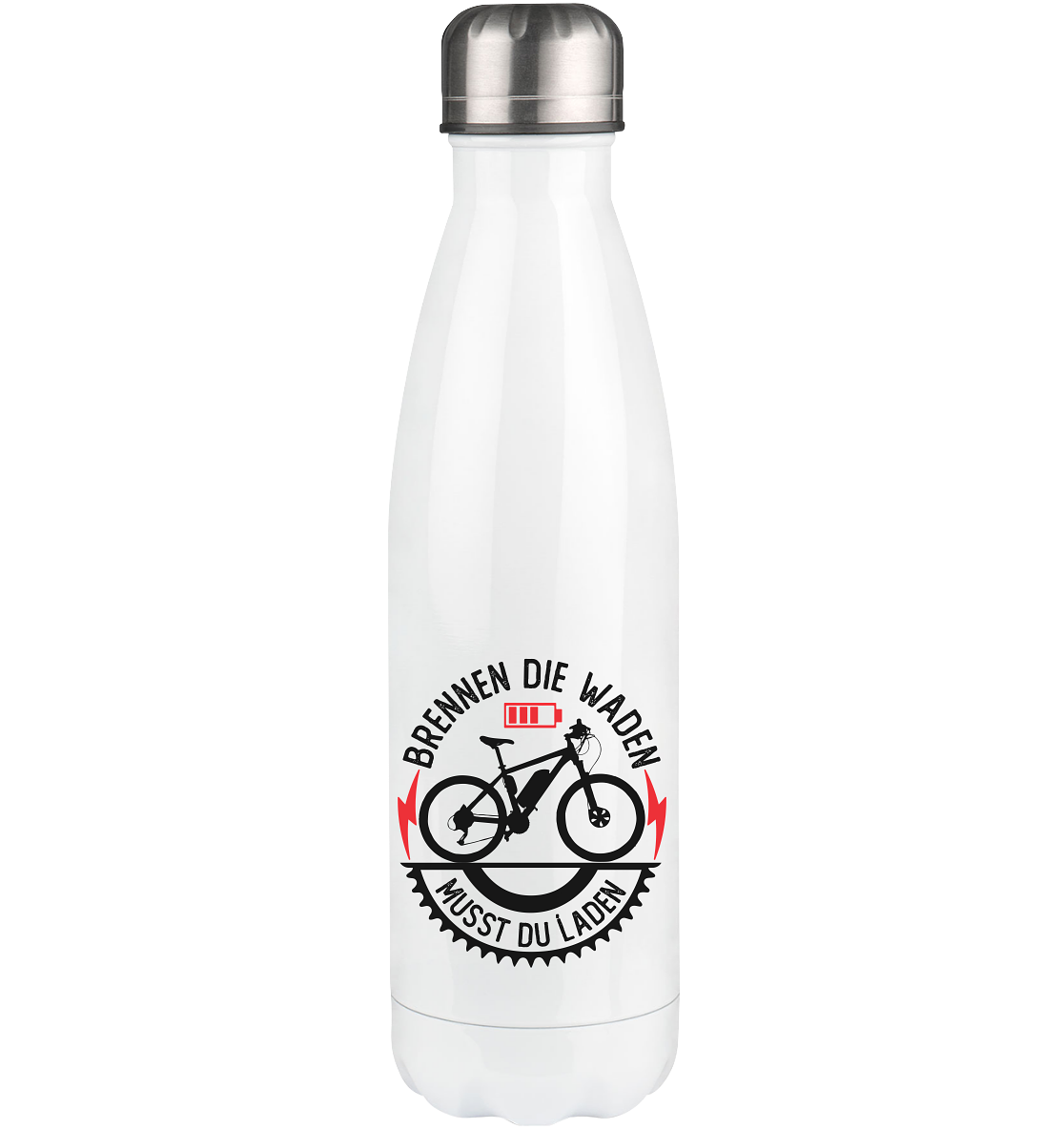 Brennen die Waden musst du laden - Edelstahl Thermosflasche e-bike 500ml