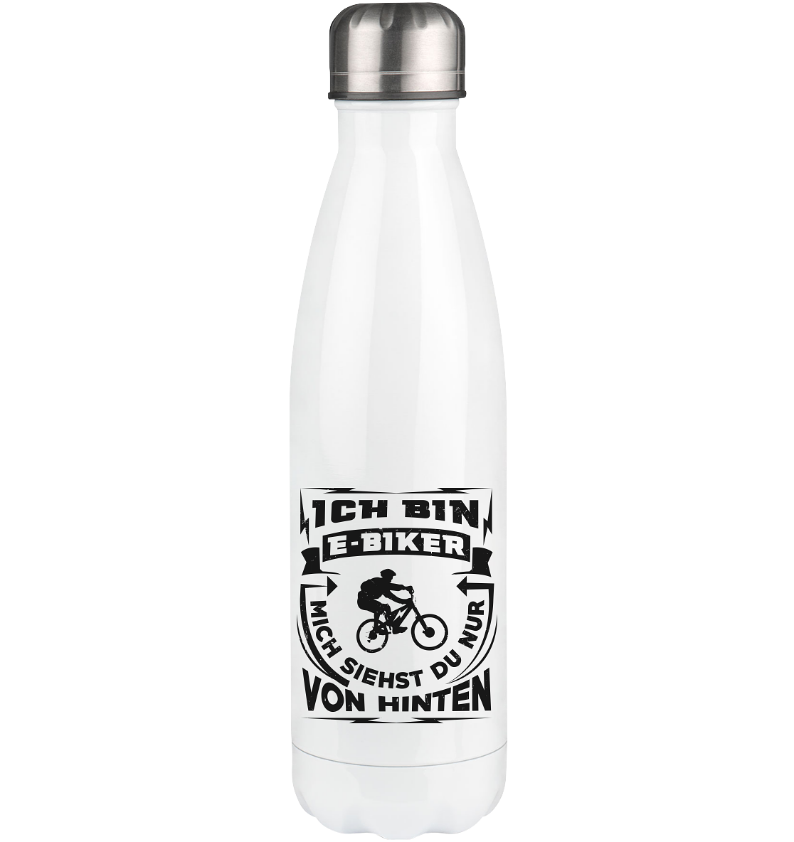 Bin ein E-BIker - Siehst mich von hinten - Edelstahl Thermosflasche e-bike 500ml