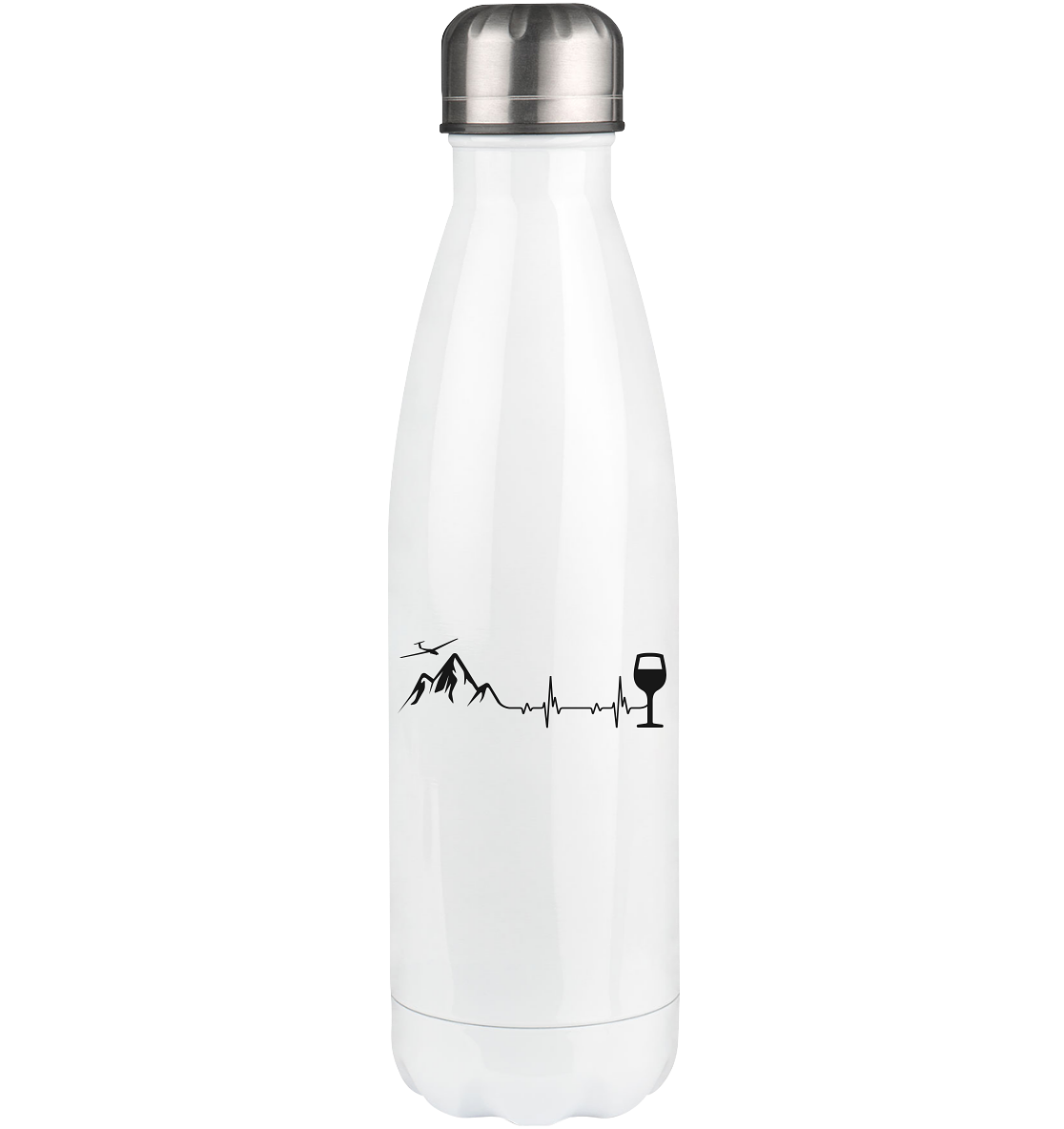 Heartbeat Wine and Sailplane - Edelstahl Thermosflasche berge 500ml