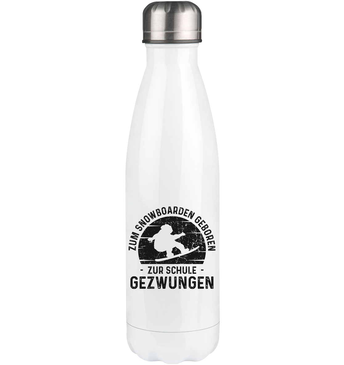 Zum Snowboarden Geboren Zur Schule Gezwungen - Edelstahl Thermosflasche snowboarden 500ml