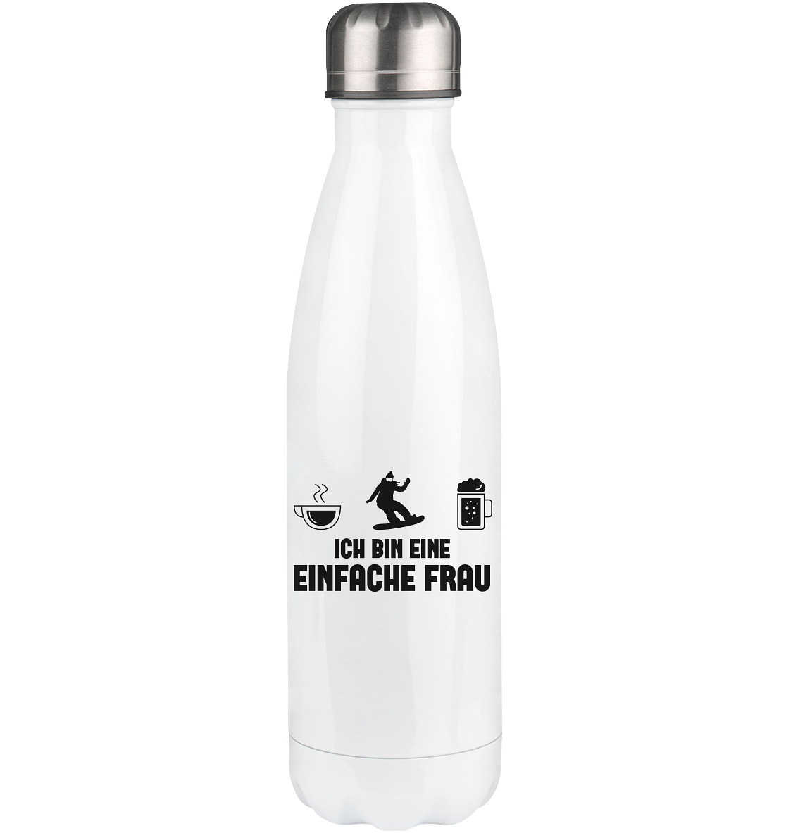 Ich Bin Eine Einfache Frau - Edelstahl Thermosflasche snowboarden 500ml