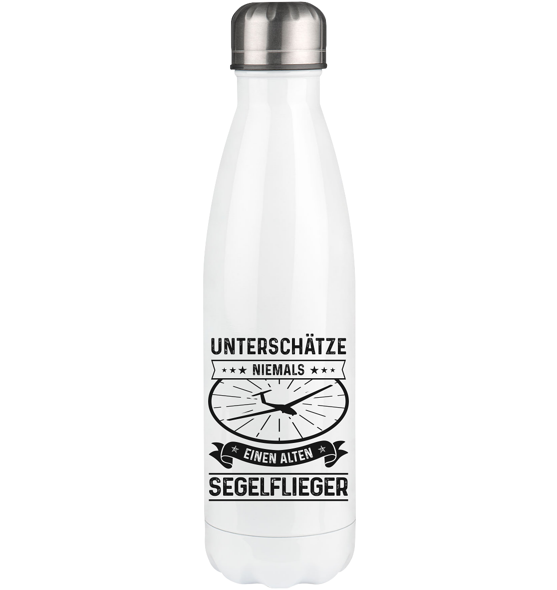 Unterschatze Niemals Einen Alten Segelflieger - Edelstahl Thermosflasche berge 500ml