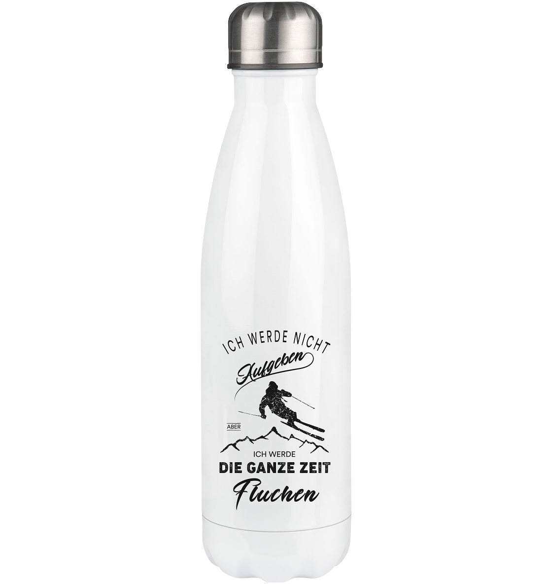 Nicht aufgeben aber fluchen - Ski - Edelstahl Thermosflasche klettern ski 500ml