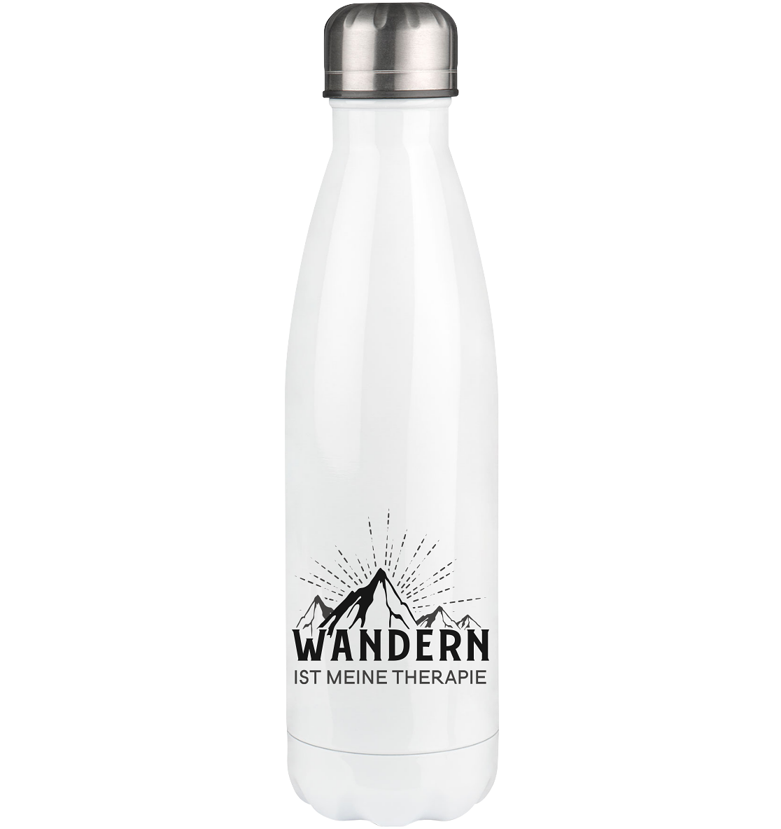 Wandern ist meine Therapie - Edelstahl Thermosflasche wandern 500ml