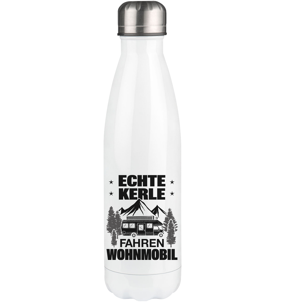 Echte Kerle fahren Wohnmobil - Edelstahl Thermosflasche camping 500ml