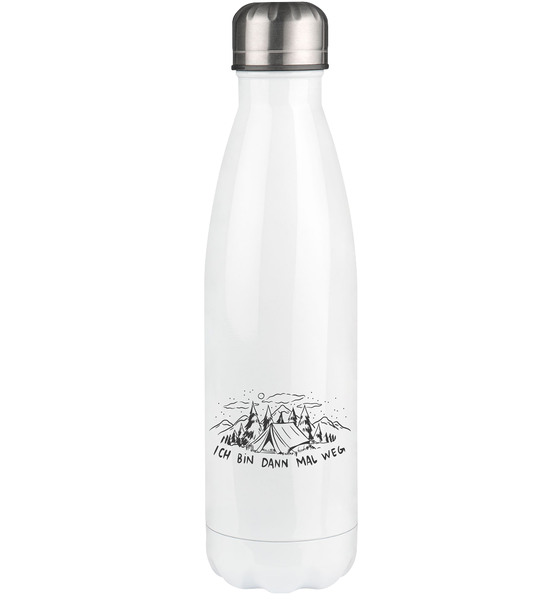 Ich bin dann mal weg - Edelstahl Thermosflasche berge camping 500ml