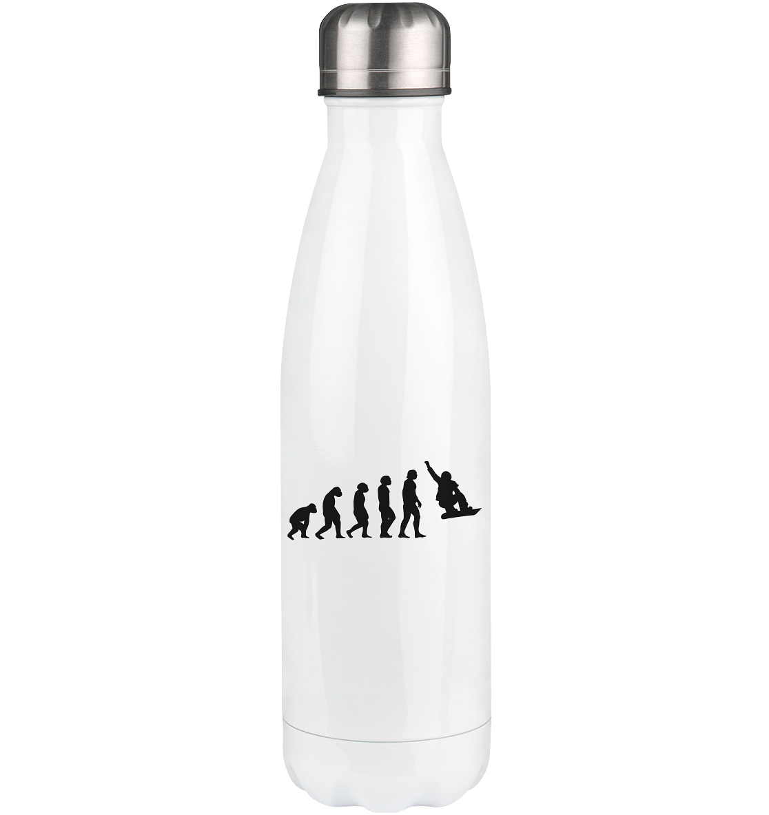 Evolution and Snowboarding - Edelstahl Thermosflasche snowboarden 500ml