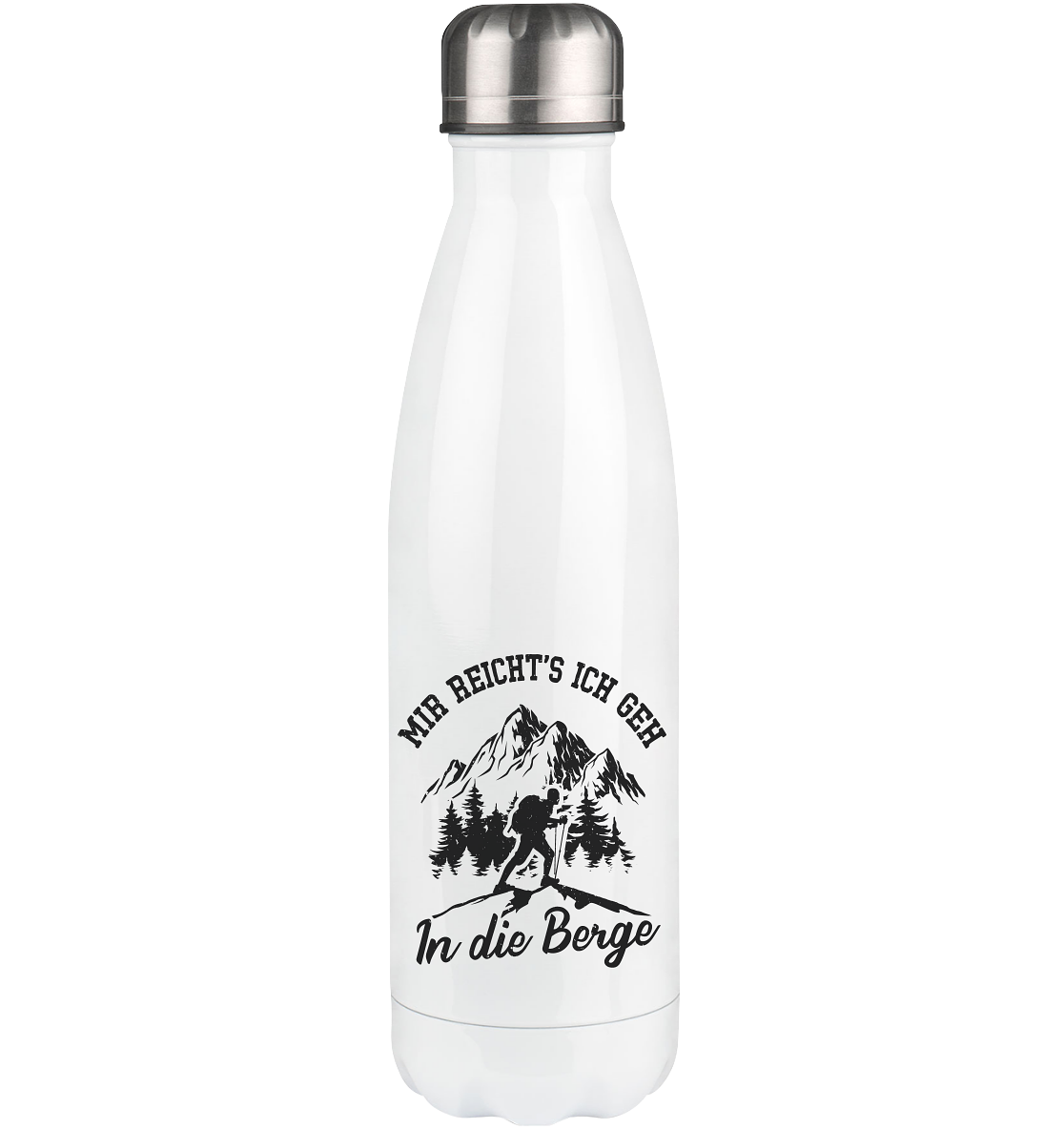 Mir reichts ich geh in die Berge - Edelstahl Thermosflasche berge wandern 500ml