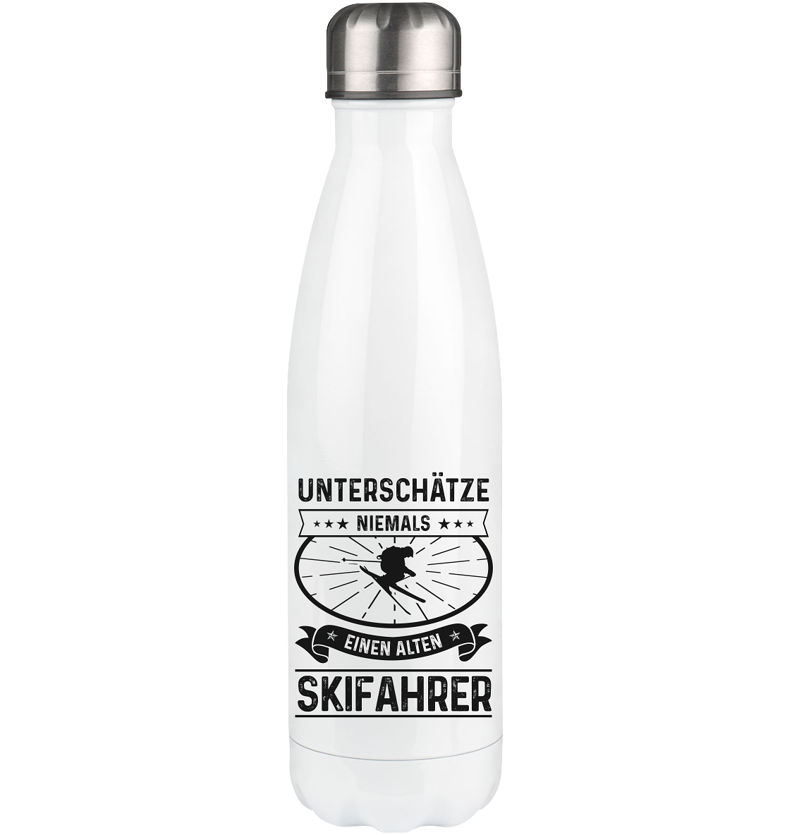 Unterschatze Niemals Einen Alten Skifahrer - Edelstahl Thermosflasche klettern ski 500ml