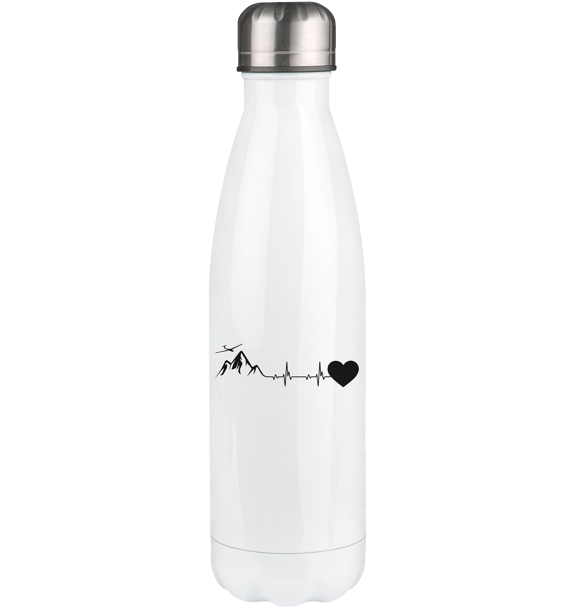 Heartbeat Heart and Sailplane - Edelstahl Thermosflasche berge 500ml