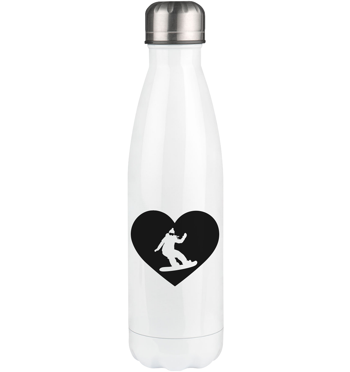 Heart 1 and Snowboarding - Edelstahl Thermosflasche snowboarden 500ml