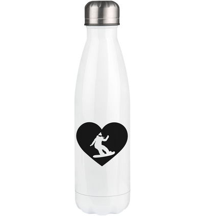 Heart 1 and Snowboarding - Edelstahl Thermosflasche snowboarden 500ml