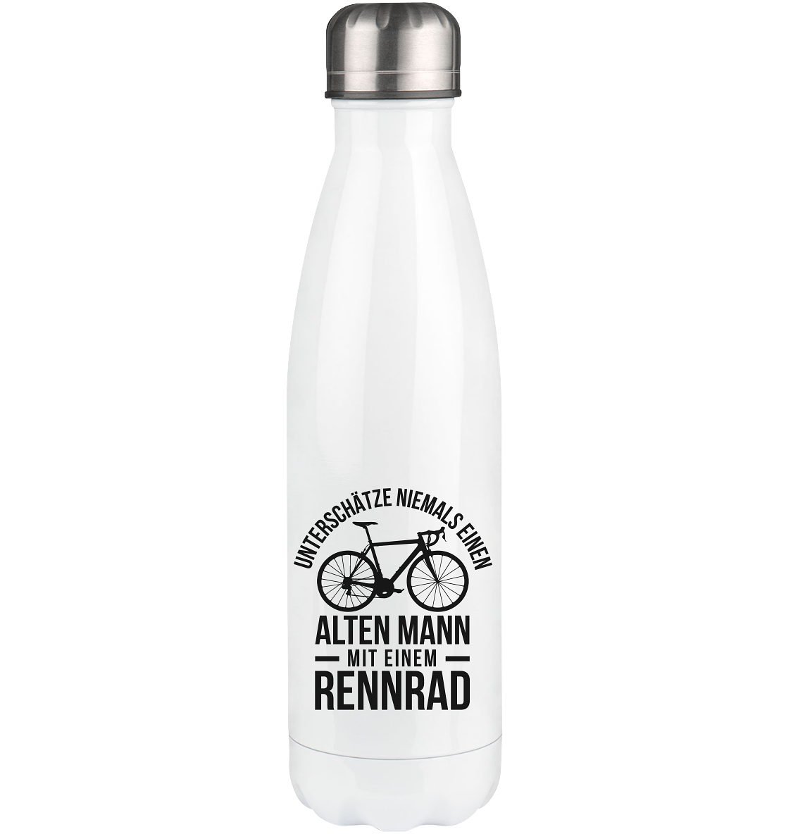 Unterschätze niemals einen alten Mann mit einem Rennrad - Edelstahl Thermosflasche fahrrad 500ml