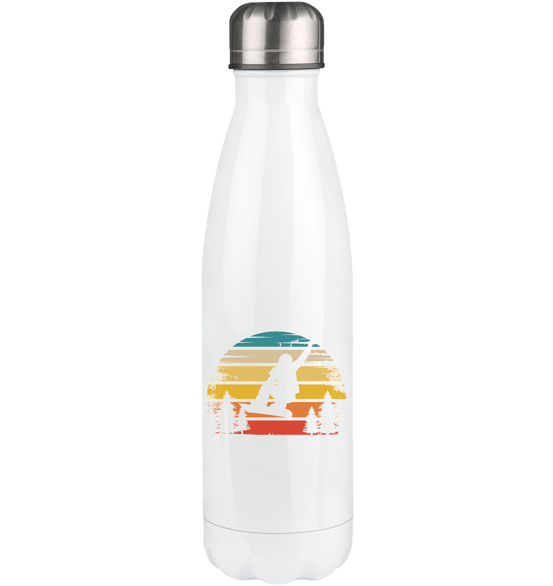 Retro Sun and Snowboarding - Edelstahl Thermosflasche snowboarden 500ml