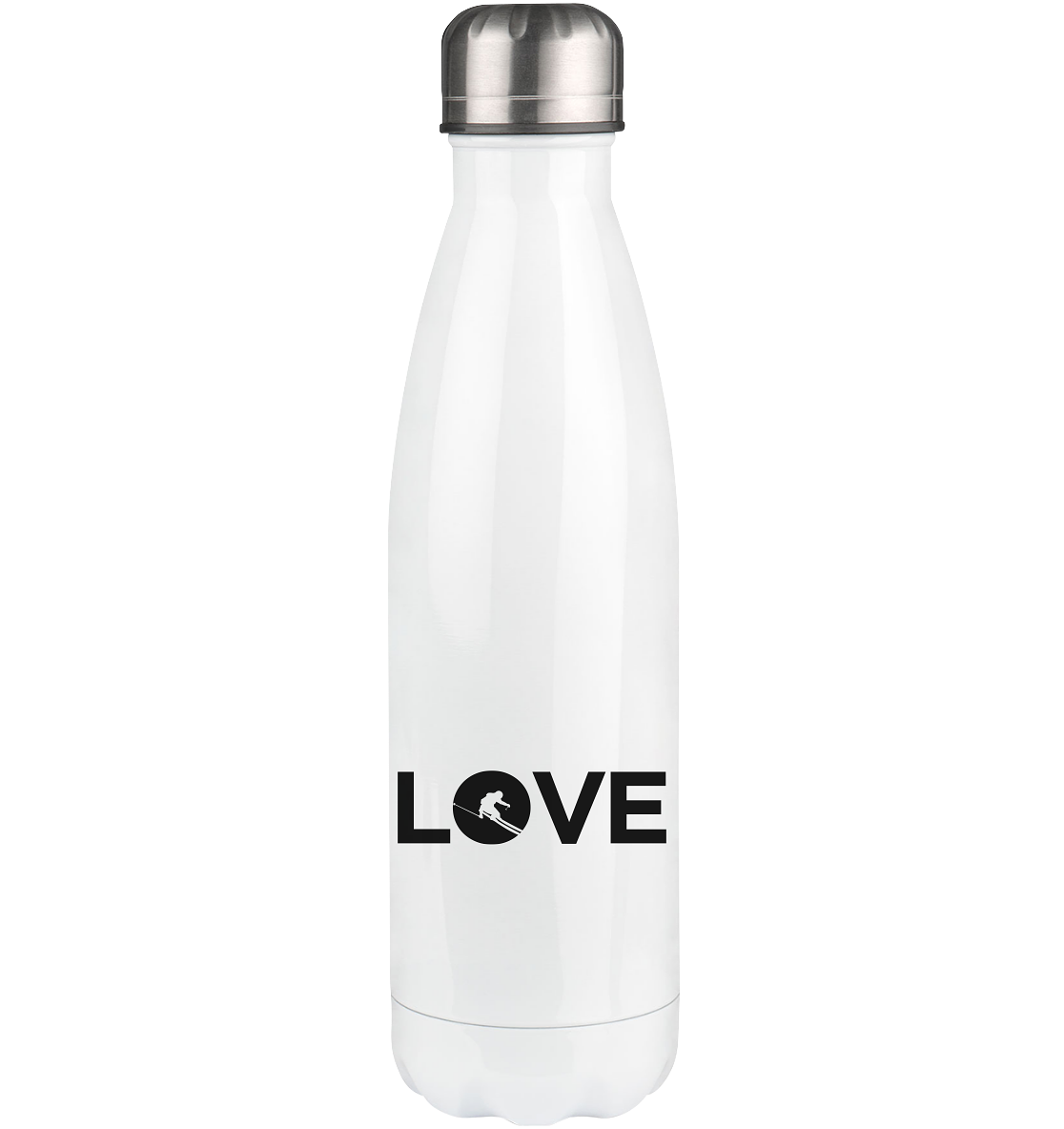 LOVE Skifahrer - Edelstahl Thermosflasche klettern ski 500ml