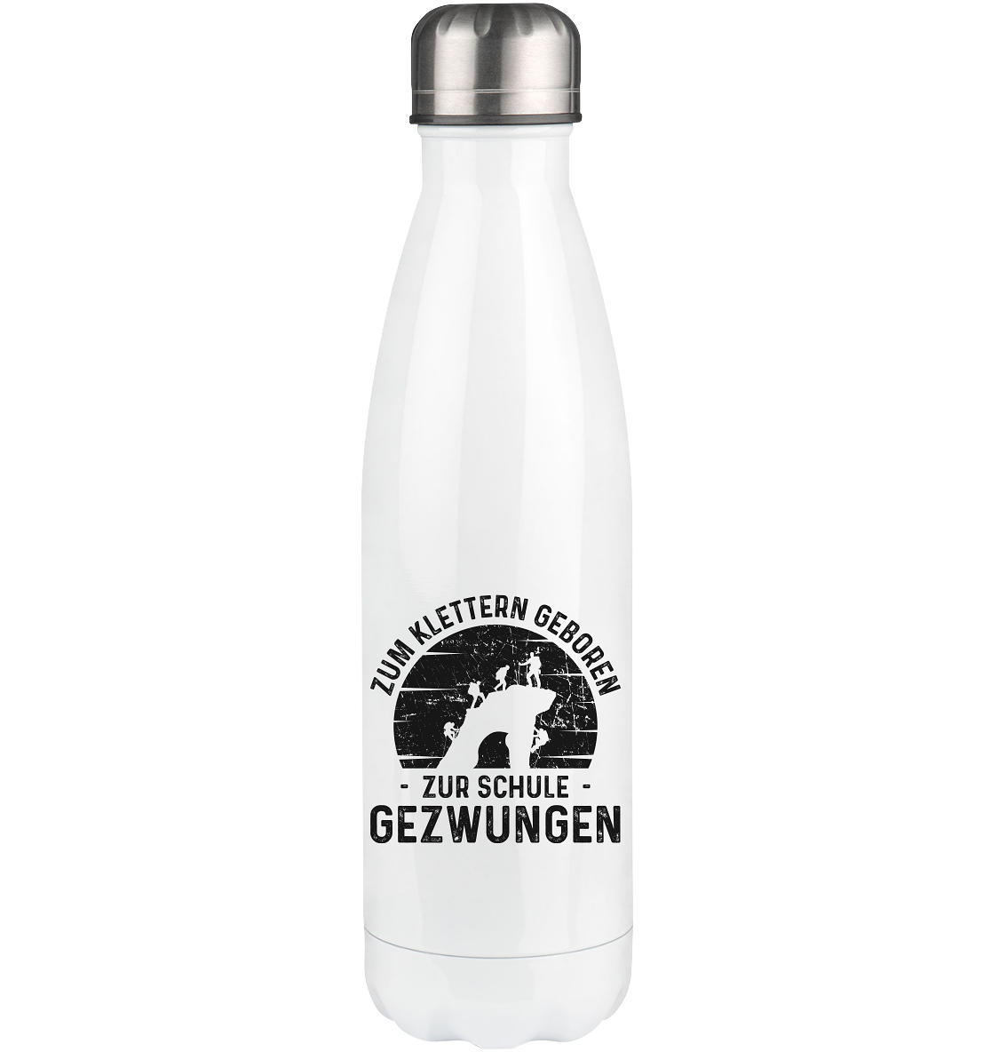 Zum Klettern Geboren Zur Schule Gezwungen - Edelstahl Thermosflasche klettern 500ml