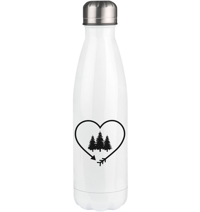 Arrow in Heartshape and Trees - Edelstahl Thermosflasche camping UONP 500ml