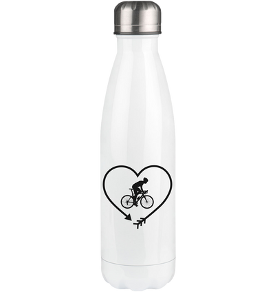 Arrow in Heartshape and Cycling 1 - Edelstahl Thermosflasche fahrrad 500ml