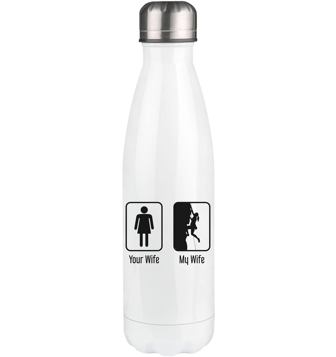 Your Wife - My Wife - Edelstahl Thermosflasche klettern 500ml