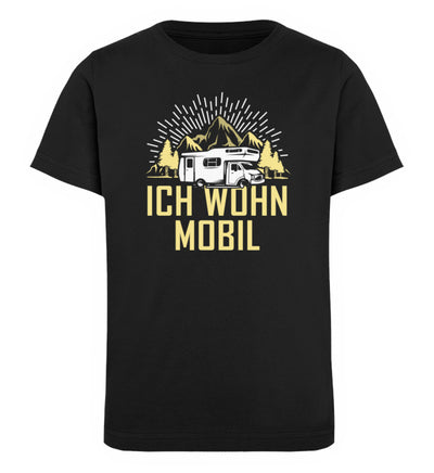 Ich wohn mobil - Kinder Premium Organic T-Shirt camping Schwarz