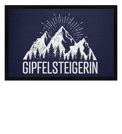 Die Gipfelsteigerin - Fußmatte mit Gummirand berge klettern wandern Navy