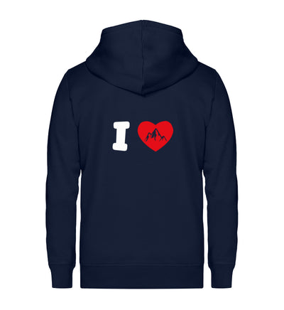 I Love Berge - Unisex Premium Organic Sweatjacke berge Navyblau