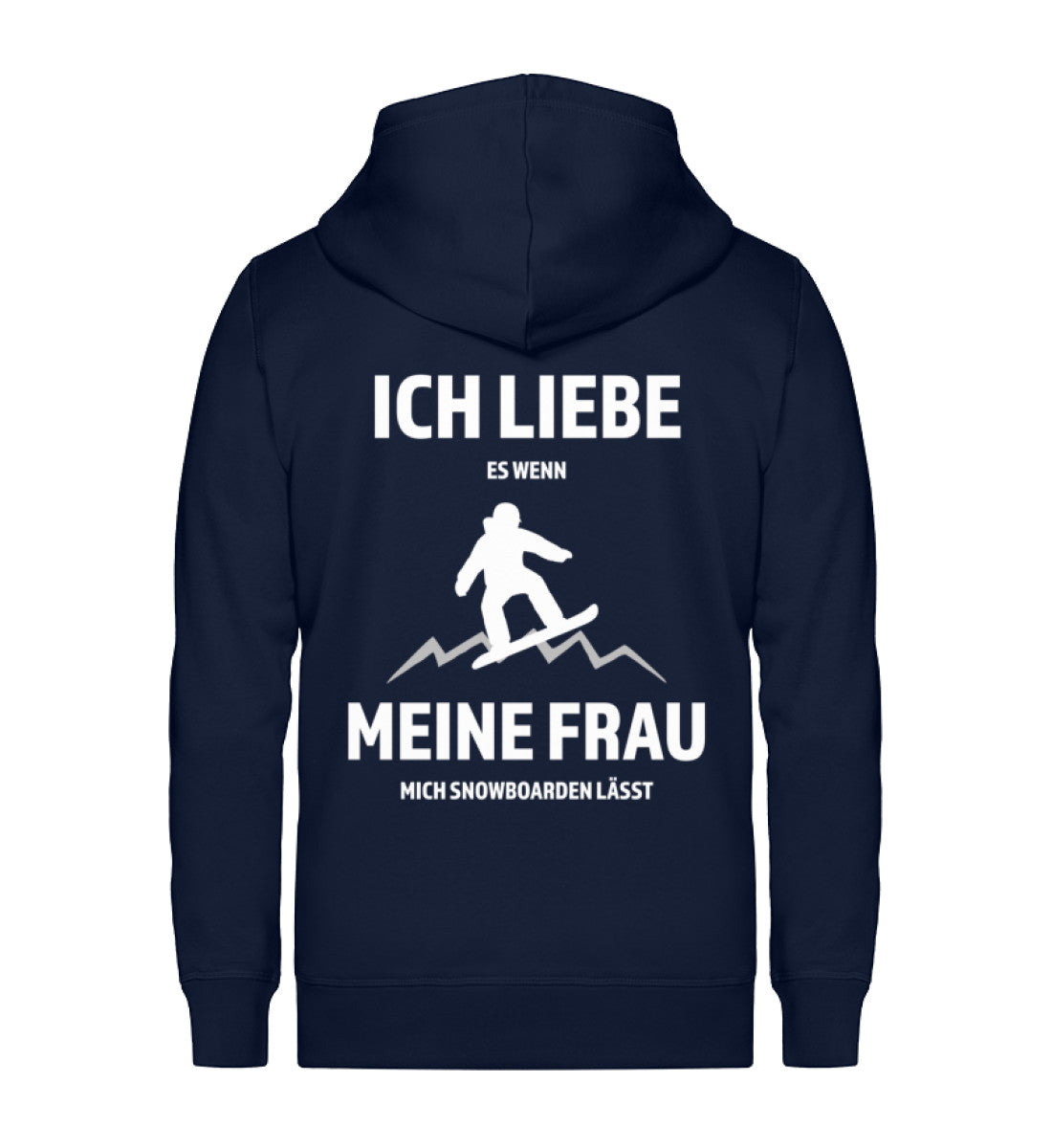 Ich liebe meine Frau - Snowboarden ~ - Unisex Premium Organic Sweatjacke Navyblau