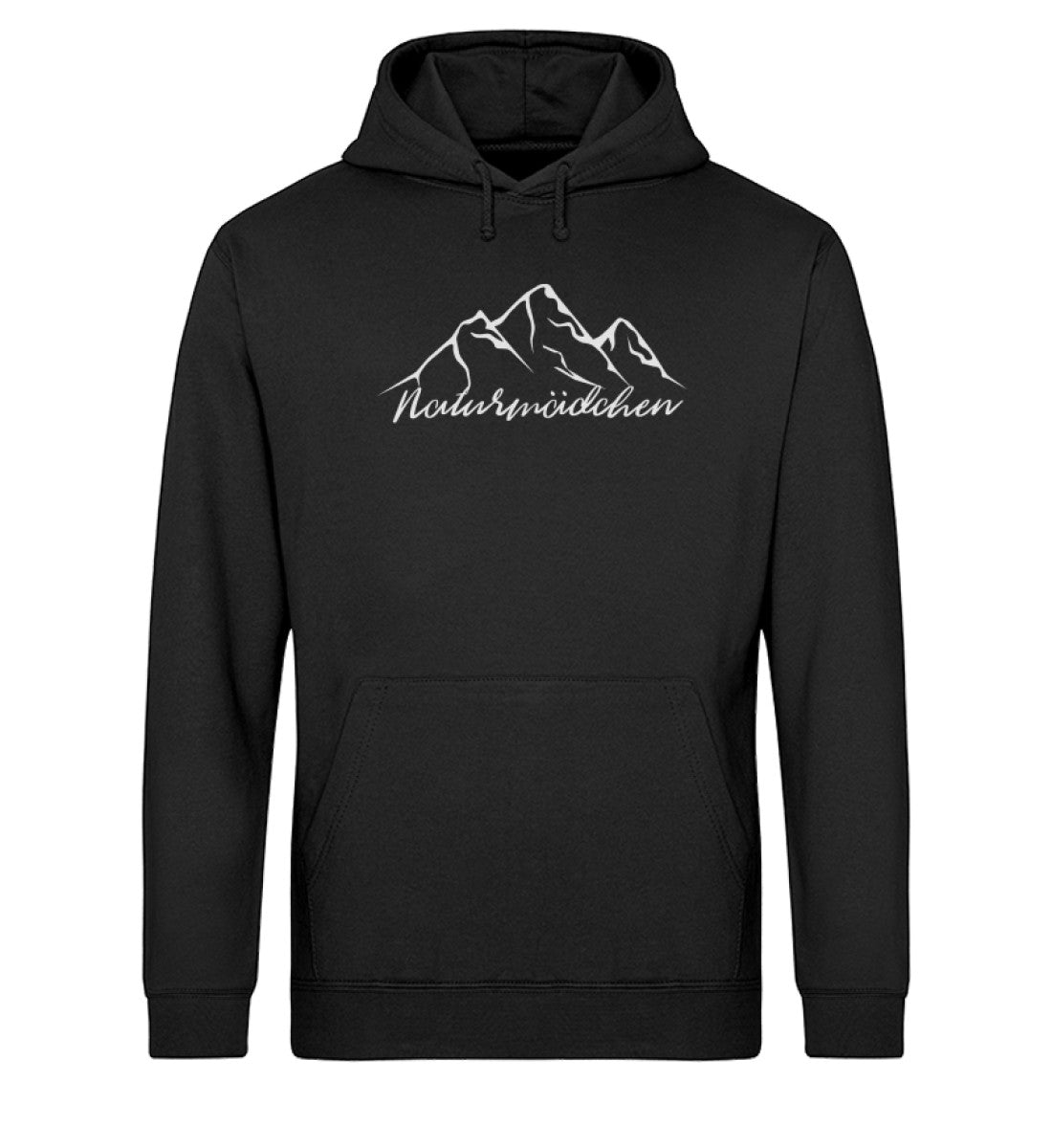 Naturmädchen - Unisex Organic Hoodie camping wandern Schwarz