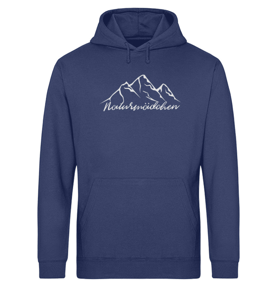 Naturmädchen - Unisex Organic Hoodie camping wandern Navyblau