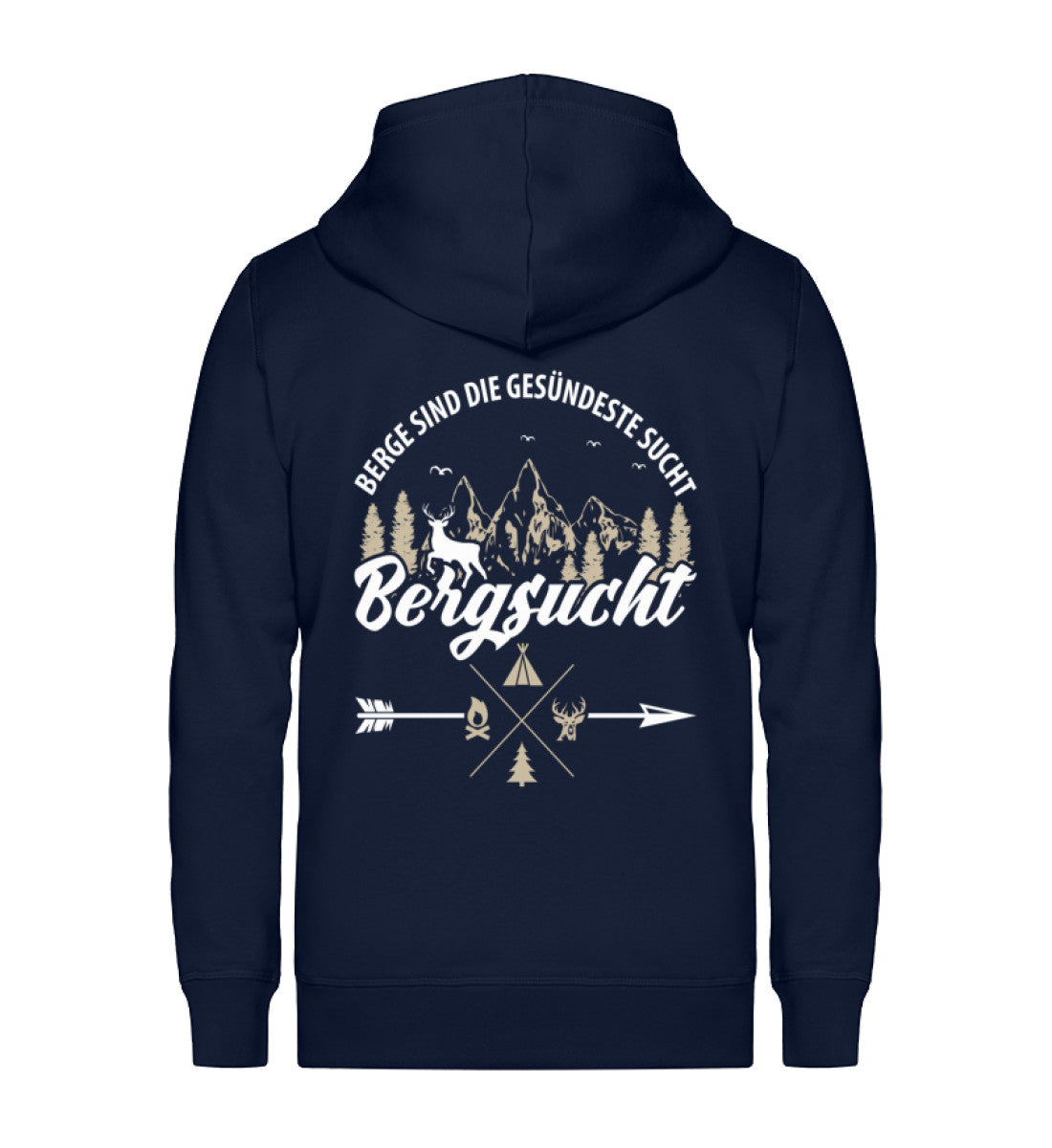 Bergsucht - Unisex Premium Organic Sweatjacke berge klettern Navyblau