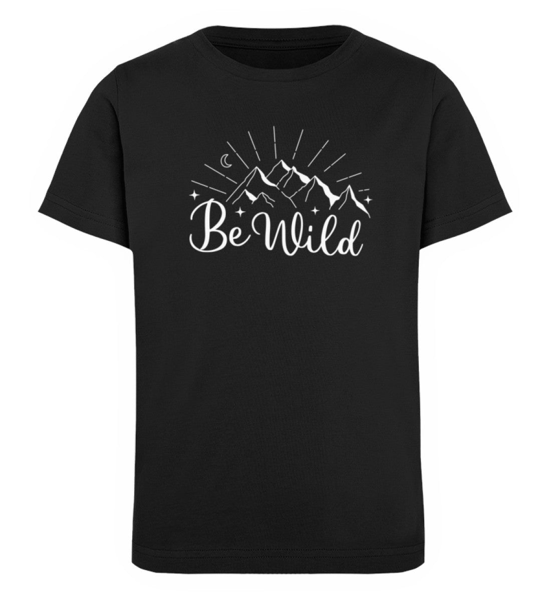 Be Wild - Kinder Premium Organic T-Shirt camping wandern Schwarz