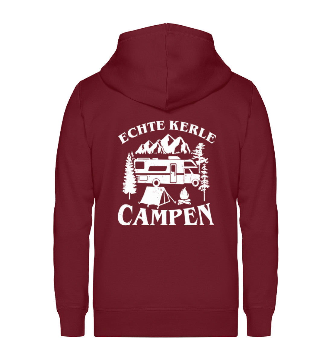 Echte Kerle campen - Unisex Premium Organic Sweatjacke camping Weinrot