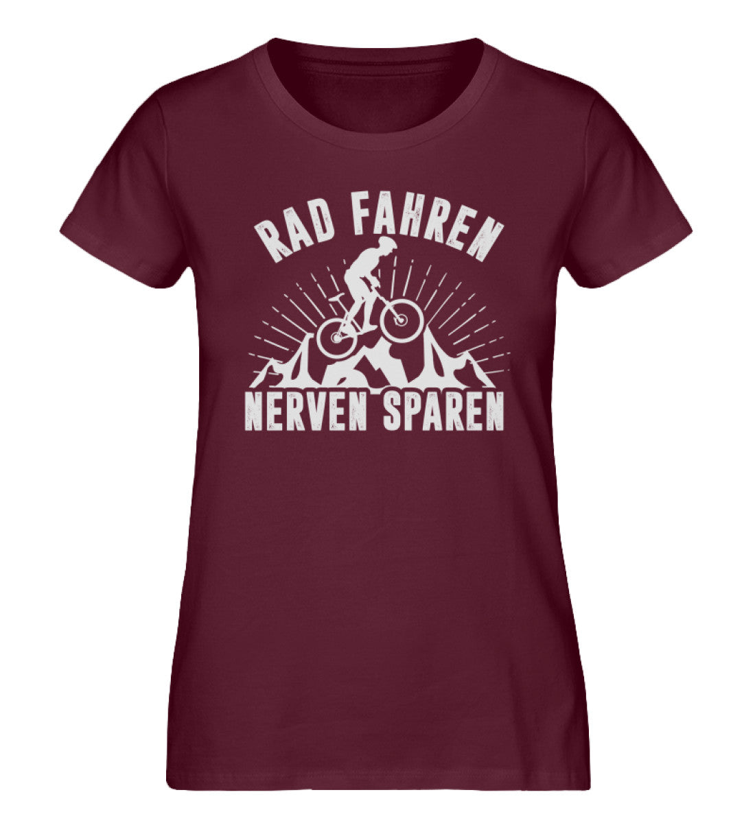 Rad fahren Nerven sparen - Damen Organic T-Shirt fahrrad Weinrot