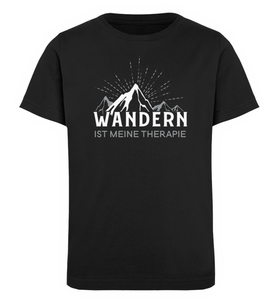 Wandern ist meine Therapie - Kinder Premium Organic T-Shirt Schwarz