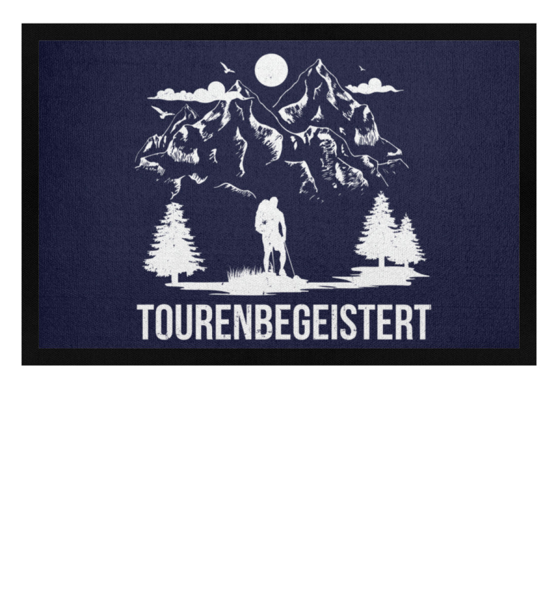 Tourenbegeisterung - Fußmatte mit Gummirand wandern Navy