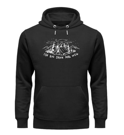 Ich bin dann mal weg - Unisex Premium Organic Hoodie berge camping Schwarz